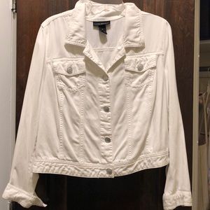 Lane Bryant size 16 white denim jacket.